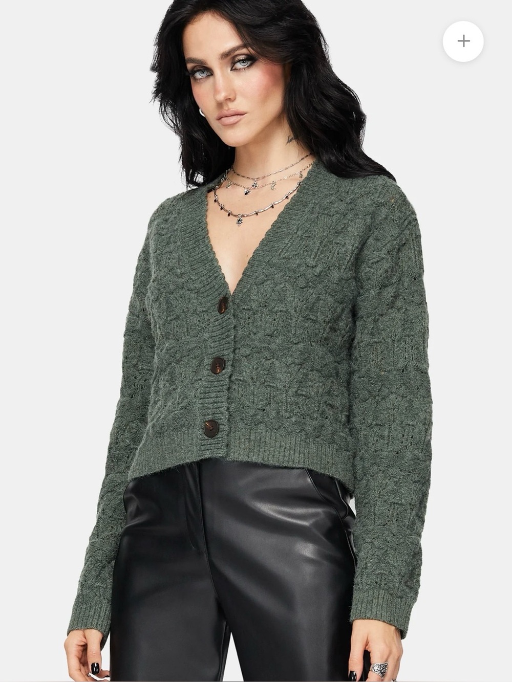 Cadmium Knit Cardigan green Disturbia cardigan XL WORN TWICE boho forest
